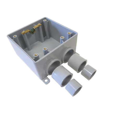 PVC FSS 3-1 Double Gang Box (with reducer bushings)