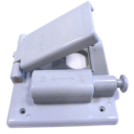 PVC "F" Series Weatherproof 2-Gang Combo Switch and Receptacle Cover