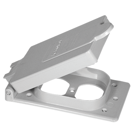 PVC "F" Series Weatherproof 1-Gang Duplex Receptacle Cover - Grey