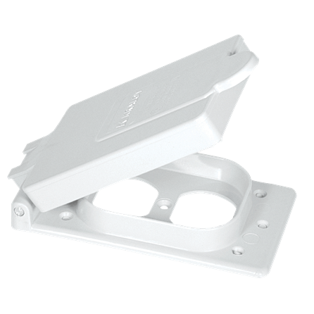 PVC "F" Series Weatherproof 1-Gang Duplex Receptacle Cover - White