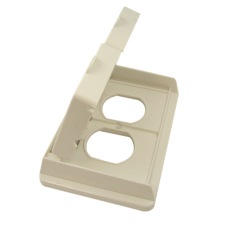 PVC "F" Series Weatherproof 1-Gang Duplex Receptacle Cover Double Door - White