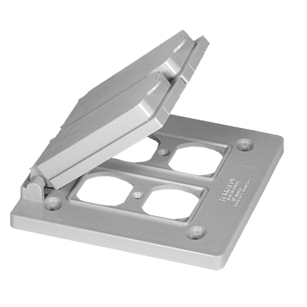 PVC "F" Series Weatherproof 2-Gang Double Duplex Receptacle Cover