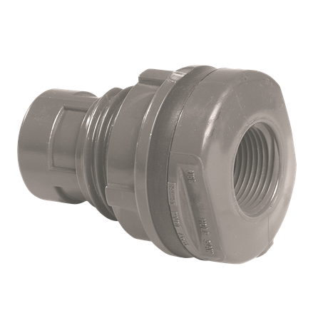 PVC Sch 40 Tank Adapter - Sch 80 Grey