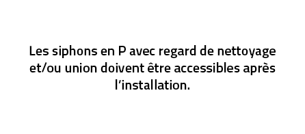 Siphon-P femelle en ABS pour tuyau d'évacuation de 1,5 po IPEX avec regard  de nettoyage/raccord-union 427468