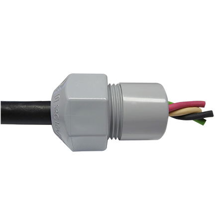 PVC Conduit Solvent Weld Strain Relief Connector (includes grommets)